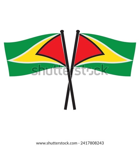 flag of the country of Guyana vector illustration simple design