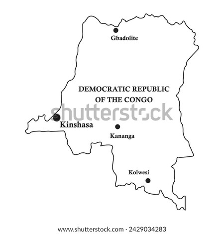 Democratic Republic of the Congo country map, vector illustration design background