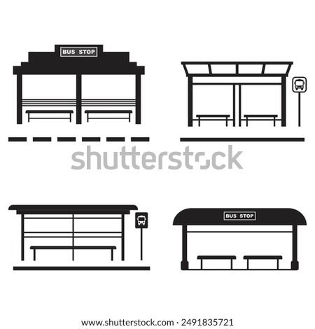 bus stop icon vector illustration symbol design