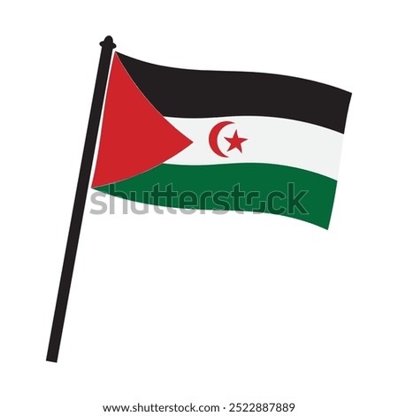 Western Sahara flag icon vector illustration symbol design