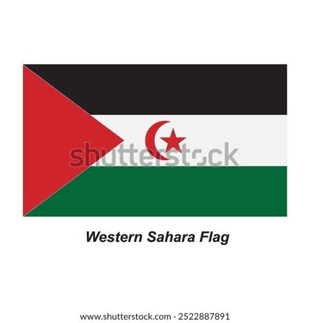 Western Sahara flag icon vector illustration symbol design