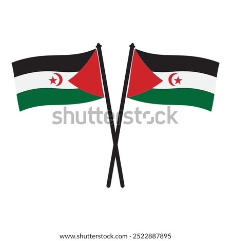 Western Sahara flag icon vector illustration symbol design