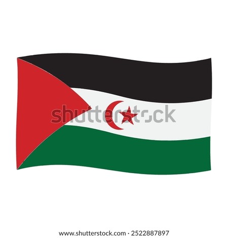 Western Sahara flag icon vector illustration symbol design