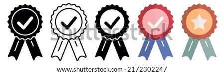 Set of quality marks icons in different colors and styles. Flat vector illustration Foto d'archivio © 
