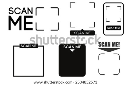 QR codes for smartphones. QR code with inscription scan me with smartphone. Scan QR code icons for payment, mobile app, and identification. Vector illustration.