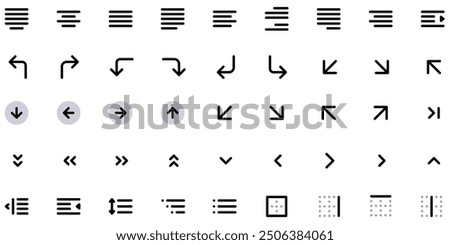 Set of sorting and Arrow line Menu icon set vector collection.