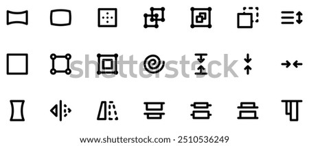 Designer tools: UI UX icon set, user interface icon set collection. design theme items. Buttons and icons. Toolbar