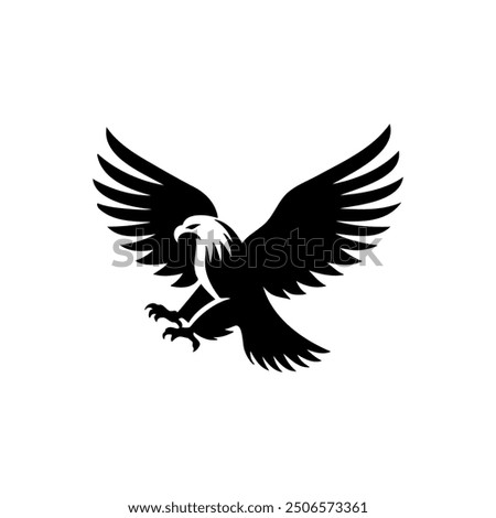 Eagle design with black color silhouette art