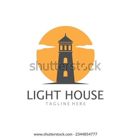 Lighthouse Illustration Design in Simple Style. Lighthouse Vector Logo Icon.