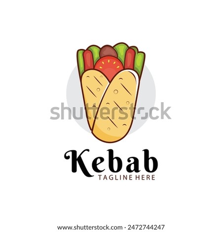 Doner Kebab Vector Logo Design. Emblem for Bar or Restaurant.