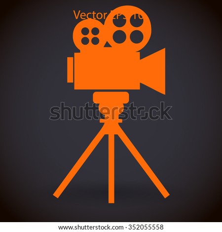 videocam on a tripod vector picture