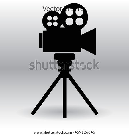 videocam on a tripod vector picture