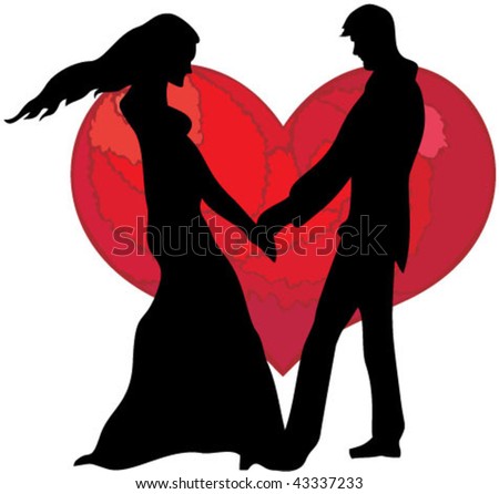 Vector Lovers Silhouette - 43337233 : Shutterstock