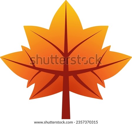 Maple leaf autumn vector illustration. Maple fall season icon with gradient color. Autumn leaf graphic resource for icon, sign, symbol or decoration. Fall season leaf icon for design hygge and cozy