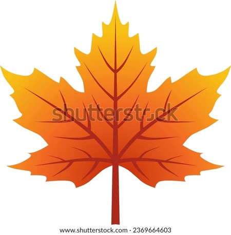 Maple leaf vector icon for autumn celebration. Fall season maple icon for cozy or hygge design graphic. Autumn leaf vector for symbol, sign, decoration or graphic resource. Mid autumn festival icon