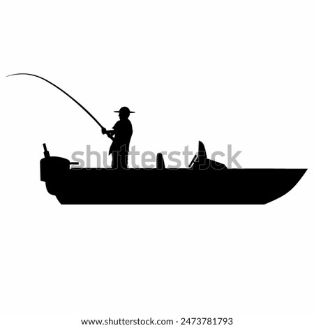 Similar – Image, Stock Photo Fisherman fishing at the sea.