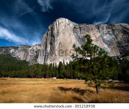 Massive granite rock in Yosemite National Park