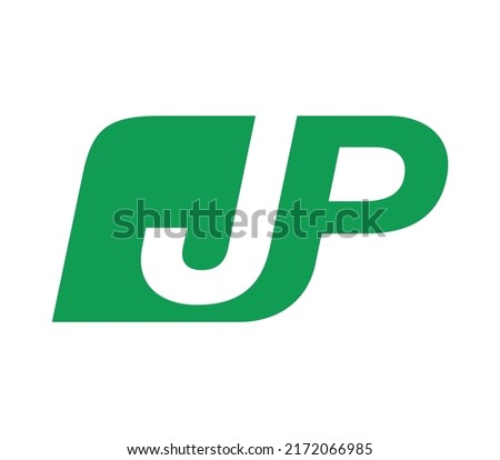 green initial JP lines logo symbol art