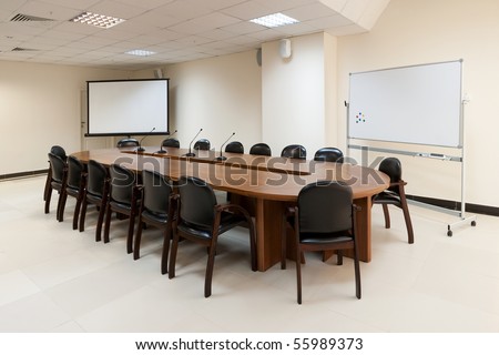 Big round table for conference, meeting or seminar