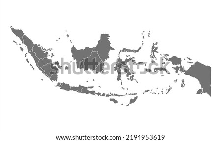 Indonesia map background grey color with borderline, perfect for office, banner, landing page, background, wallpaper and more