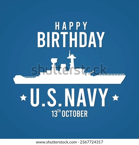 U.S. NAVY Birthday with blue background Vector, perfect for office, company, school, social media, advertising, printing and more