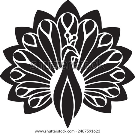 Elegant peacock vector logo icon, symbolizes beauty and grace, perfect for stylish designs.