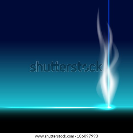 Laser cutter, smoke, vector illustration, eps10, easy editable, 3 layers