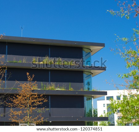 ENSCHEDE, NETHERLANDS - JULY 25: Modern ecological office on july 25, 2012 in Enschede, Netherlands. Located in the Business & Science park, a mix of companies stimulated by the University of Twente.