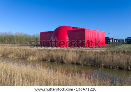 ALMERE, NETHERLANDS - FEBRUARY 2: Heat transfer station building on February 2, 2013 in Almere, Netherlands. This station guarantees a continuously district heating for 11,000 households and companies