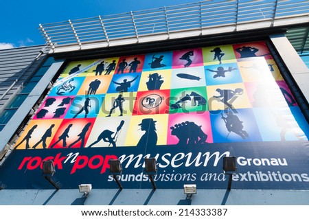 GRONAU, GERMANY - JUNE 6, 2014: Exterior of the Rock n Pop Museum. The museum tells the cultural history of popular music in the 20th century