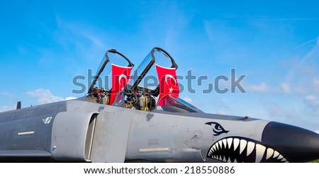 GILZE-RIJEN, NETHERLANDS - JUNE 21, 2014: Turkish F4 phantom at the Royal Dutch Air Force Days 2014. The airbase was in 2 days visited by 245,000 visitors.