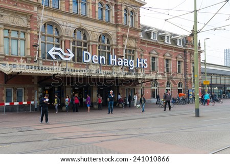 THE HAGUE, NETHERLANDS - SEPTEMBER 13, 2014: Exterior of the hague HS station. It is the oldest station of The Hague and the second main station of the city