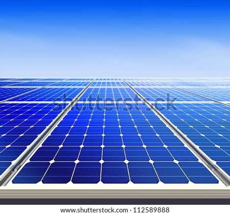 Renewable, alternative solar energy, sun-power plant