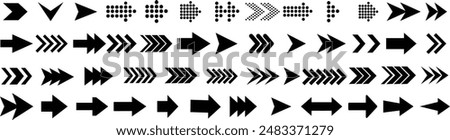 Arrow icon set. Arrow. Cursor. Collection different arrow signs. Different cursor arrow direction symbols in flat style.