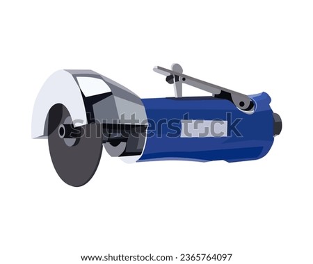 Vector Illustration cut off grinder tool, cutting disc, Die Grinder Wheels, Pneumatic Metal Sheet Cutting Tool, isolated on white background. Carpentry tools.