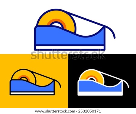 Illustration of masking tape Commonly used for creating sharp paint lines, labeling, and bundling, easy to tear adhesive tape made from thin paper, designed to protect surfaces during painting