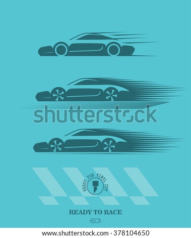 fast sport car silhouettes cover design. great to use as a sticker on your car body or as a badge. ready for vinyl films cutting. vector illustration