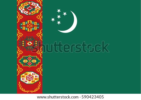 Turkmenistan flag vector