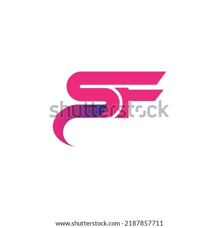 Letter SF Gradient color logo. SF logo design vector illustration. Imagine de stoc © 