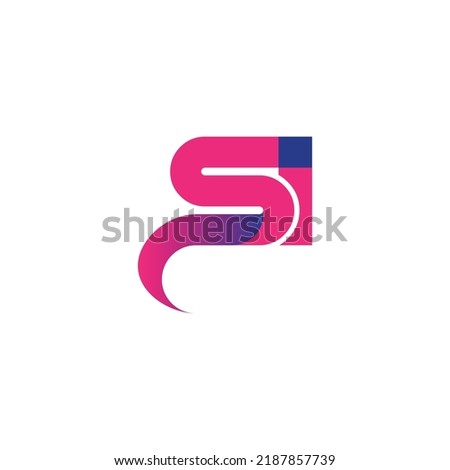 Letter SI Gradient color logo. SI logo design vector illustration. Stock fotó © 