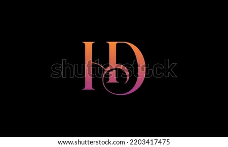 Initial Letter HD Logo. HD Stock Letter Logo design.