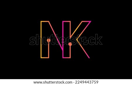 Letter NK logo design. NK logo monogram design vector