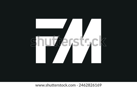 Initial Letter FM Logo Design. FM Logo Design. Creative And Modern FM logo.