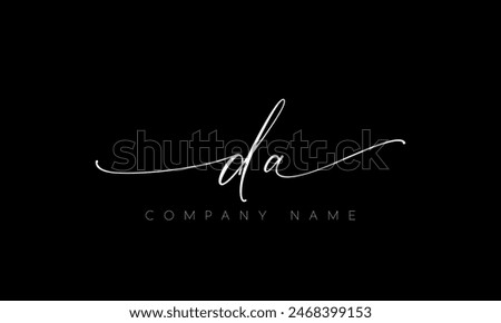 Handwriting Letter DA Logo Design. DA Logo Design For Business, Fashion, Branding, Signature