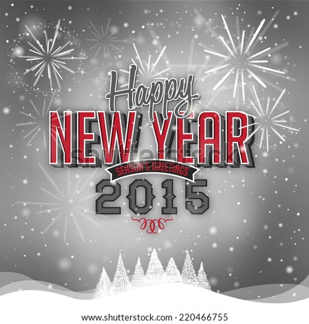 Beautiful Happy New Year 2015 illustration