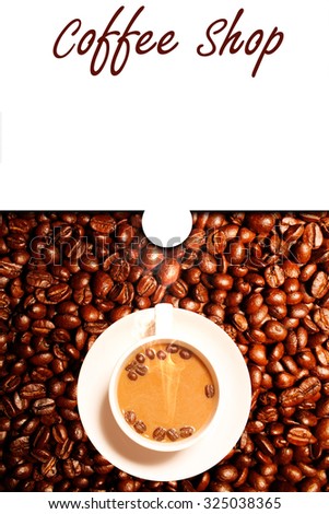 coffee card on bean coffee