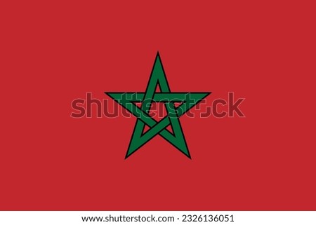 Flat design flag of Morocco