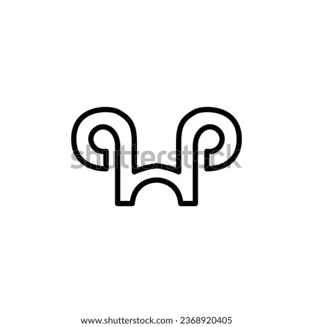 Aries icon. Simple style horoscope poster background symbol. Aries brand logo design element. Aries t-shirt printing. Vector for sticker.