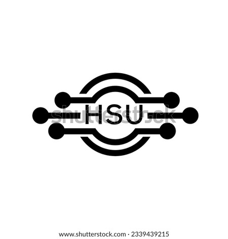 HSU letter logo. HSU best white background vector image. HSU Monogram logo design for entrepreneur and business.	
