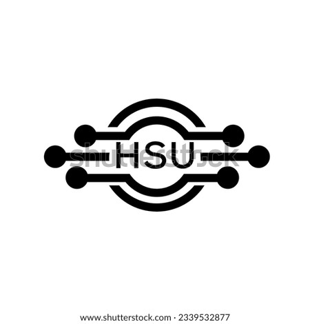 HSU letter logo. HSU best white background vector image. HSU Monogram logo design for entrepreneur and business.	
